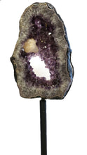 Load image into Gallery viewer, Amethyst geode Slice Ring On Rotating Stand
