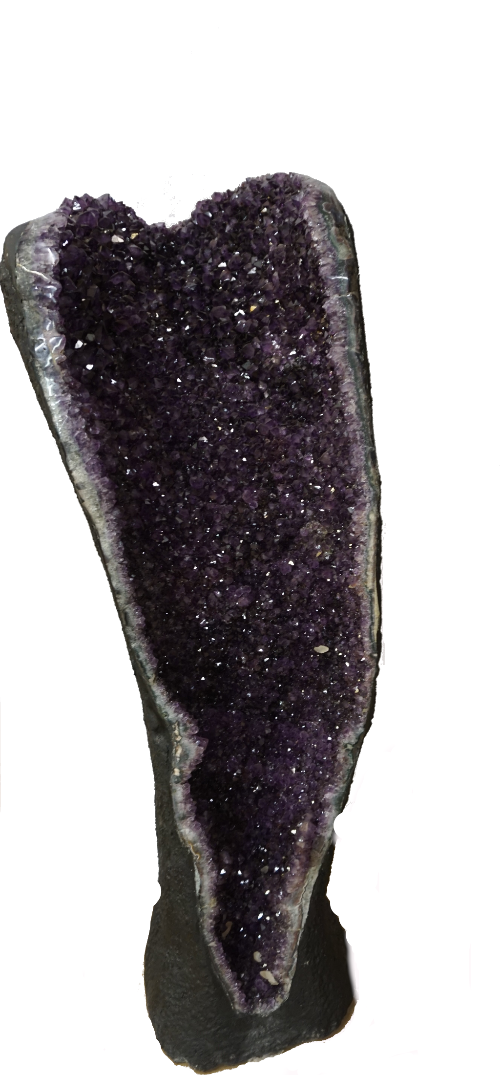 Tall Amethyst Geode With Crystal Clusters 