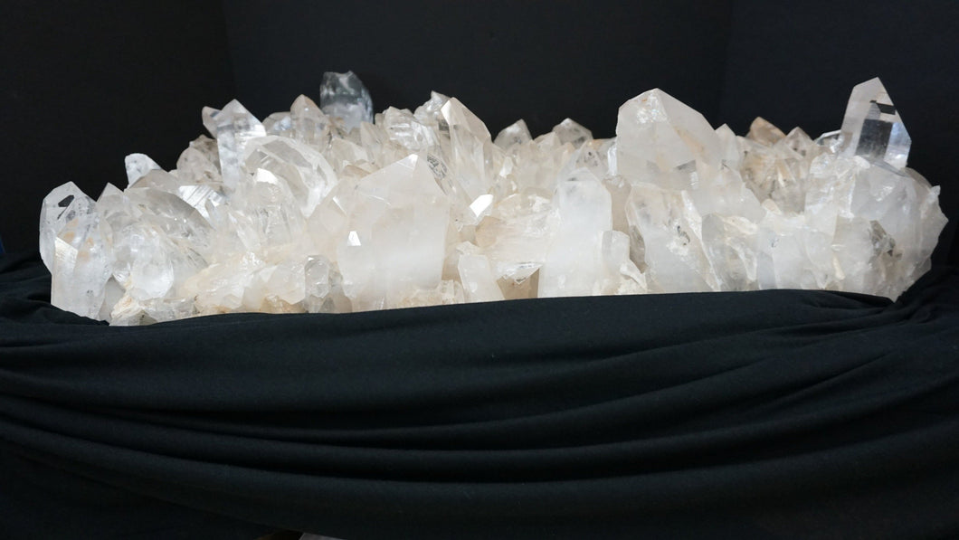 Close Up Of Large Arkansas Quartz Crystal Cluster  Showing Water Clear Points