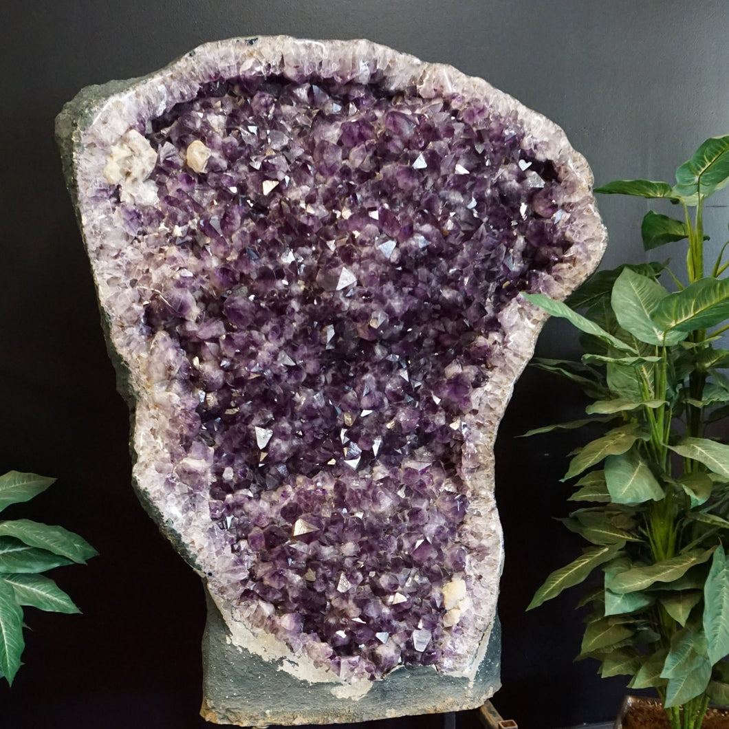 Close Up Of Druzy Crystals Within Amethyst Cave
