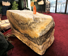 Load image into Gallery viewer, Backside view of Phantom Calcite Bar Natural Colors Gray Black Cream And White
