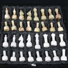 Load image into Gallery viewer, Green And White Onyx Chess Pieces
