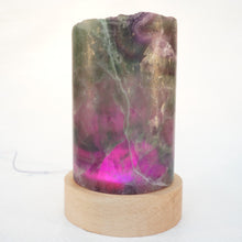 Load image into Gallery viewer, Fluorite Lamp with pink light
