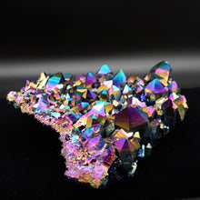Load image into Gallery viewer, close up titanium coated arkansas quartz cluster
