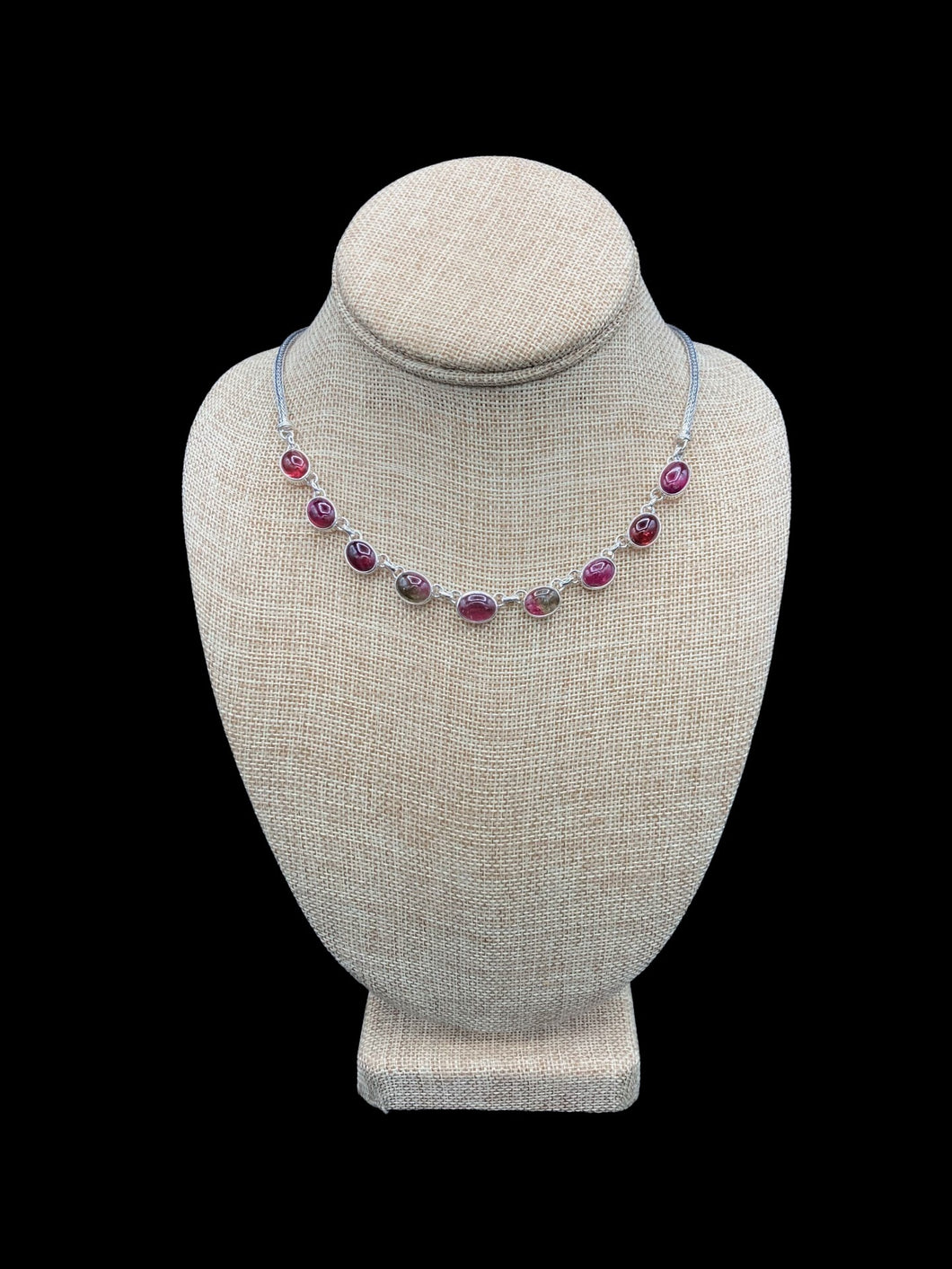 Sterling Silver And Tourmaline Necklace