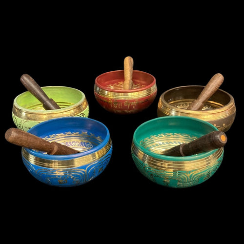 Front View Of Singing Bowls