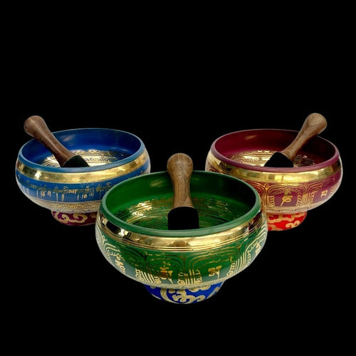 Large Colored Singing Bowls