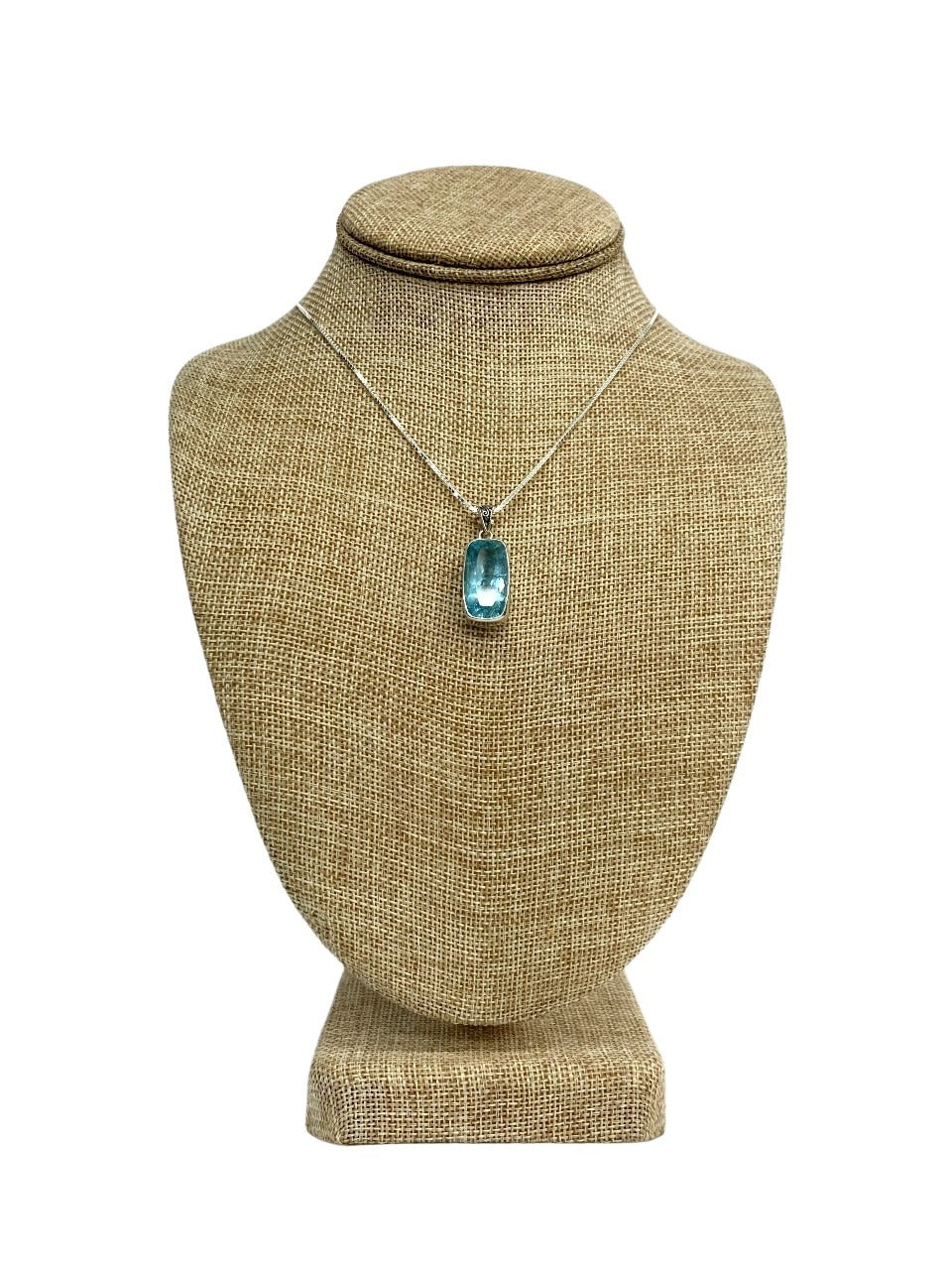 Aquamarine Pendant And Sterling Silver Necklace