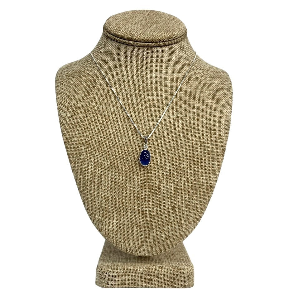 Sterling Silver And Tanzanite Gemstone Necklace