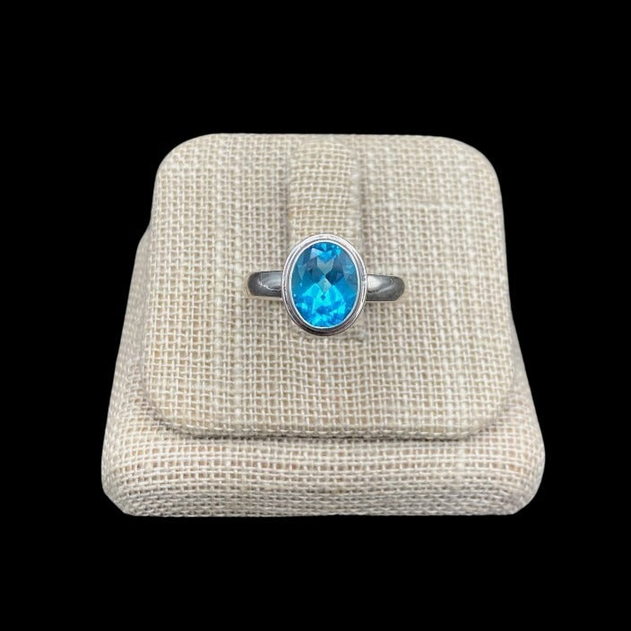 Sterling Silver And Blue Topaz Ring