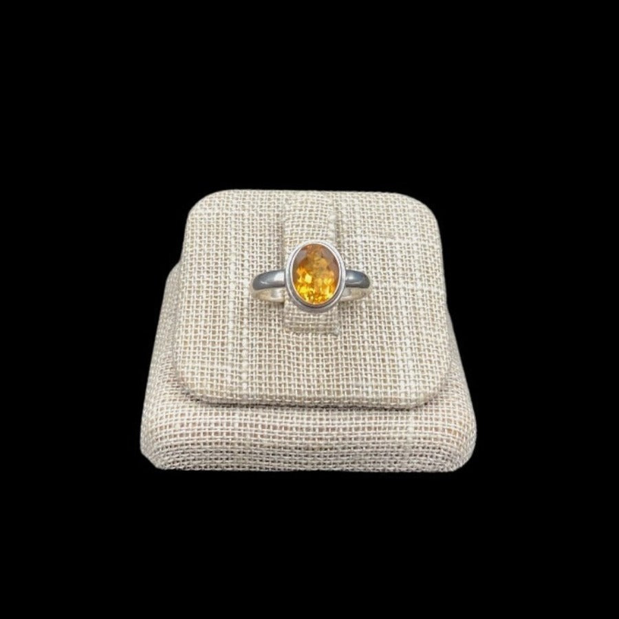 Sterling Silver And Citrine Gemstone Ring