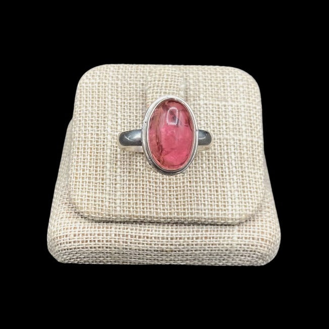 Sterling Silver And Pink Tourmaline Gemstone Ring