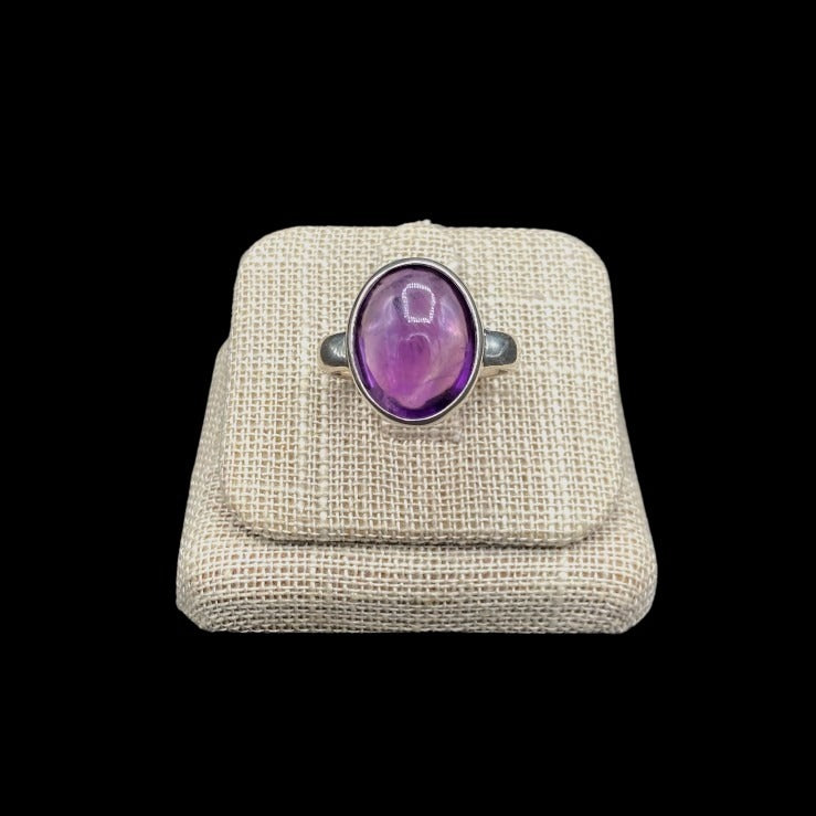 Sterling Silver And Amethyst Gemstone Ring