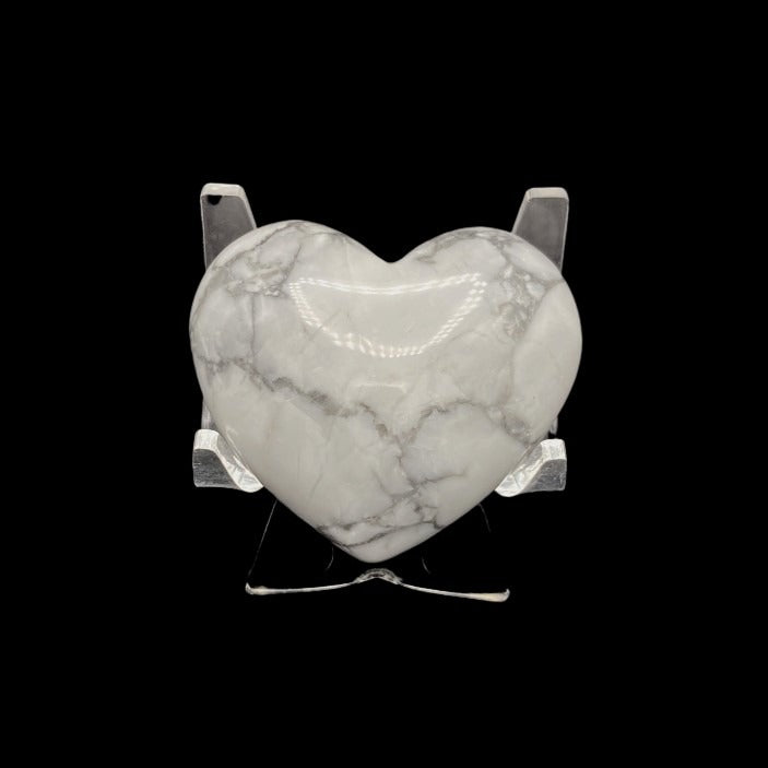 White Howlite Gemstone Heart