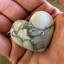 Load image into Gallery viewer, White Howlite Gemstone Heart In Natural Light
