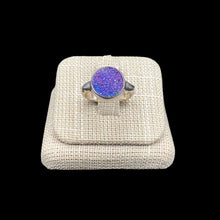 Load image into Gallery viewer, The Face Of Sterling Silver And Purple Druzy Crystal Ring
