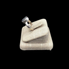 Load image into Gallery viewer, Side View Of Sterling Silver And Black Druzy Crystal Ring
