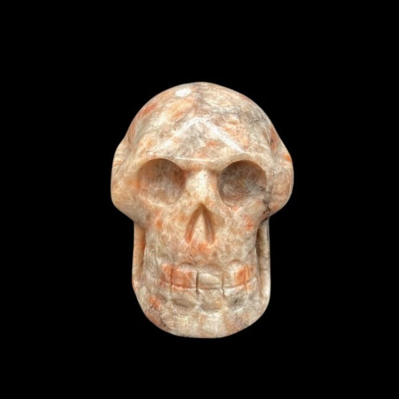 Front Side Of Sunstone Skull Figurine