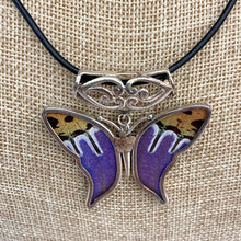 Load image into Gallery viewer, Up Close Of Genuine Butterfly Wing Pendant

