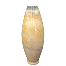 Load image into Gallery viewer, Artisian Vase Polished Carved Peacock Marble Slender Cone Vase 14 inch Tall

