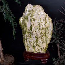 Load image into Gallery viewer, Carved Serpentine Mineral Specimen On Display
