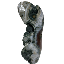 Load image into Gallery viewer, Alternative Side View Of Ocean Jasper Showing Polished Edges And Rough Druzy Crystals
