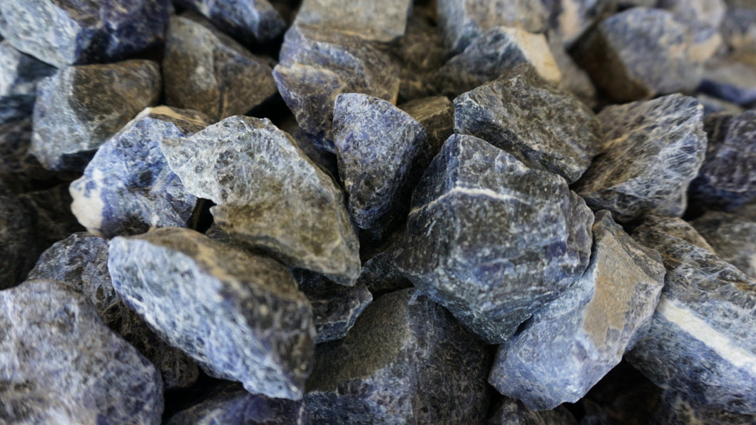 Grouping Of Blue Stones Sodalite Uncut Rough Sold In Bulk $6.00 Per Pound 
