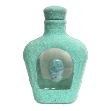 Load image into Gallery viewer, Upcycled Bottle With Sparkle Paint And Amazonite Stone
