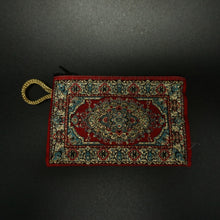 Load image into Gallery viewer, Small Jewelry Bag Coin Purse Red Blue Cream Gold
