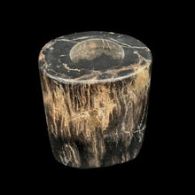 Load image into Gallery viewer, Dark Polished Petrified Wood Candle Holder 
