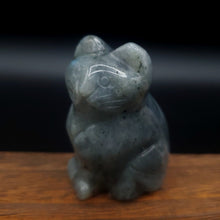 Load image into Gallery viewer, Semi-Precious Gemstone 2-inch Carved Cat Figurine
