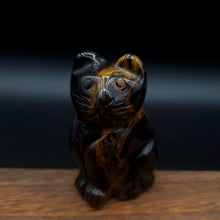 Load image into Gallery viewer, Tiger&#39;s Eye Cat Figurine
