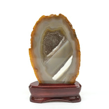 Load image into Gallery viewer, Agate Specimen On Wood Base
