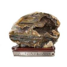 Load image into Gallery viewer, Agate Druzy On Wood Stand With Ruler
