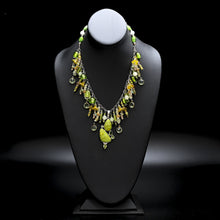 Load image into Gallery viewer, Beautiful Multi Stone Chandelier Necklace Yellow Green Natural Stones
