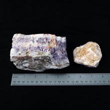Load image into Gallery viewer, Mexican Amethyst Uncut With Ruler Showing Size Of Specimens
