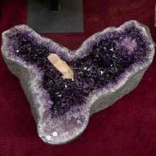 Load image into Gallery viewer, Top View Of Amethyst Druzy Crystal Table Base 
