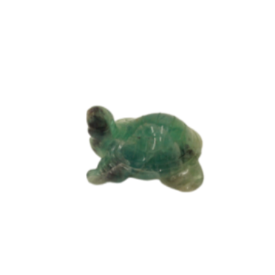 2 Inch Long Green Fluorite Carved Turtle Sculpture