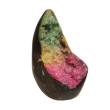 Load image into Gallery viewer, Green Yellow Pink Druzy Quartz Sculpture
