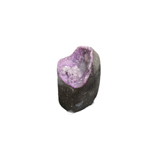 Load image into Gallery viewer, Side View Purple Enhanced Druzy Quartz Specimen
