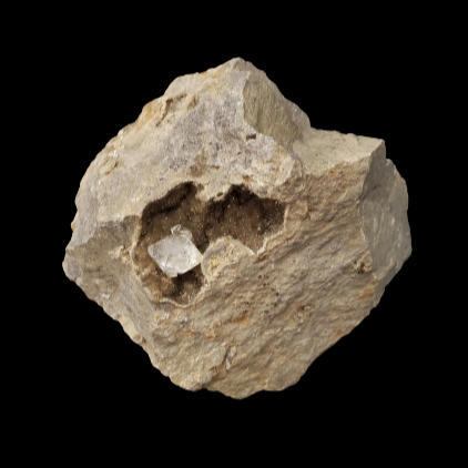 Large And Small Herkimer Diamond Nestled In Dolomite Matrix