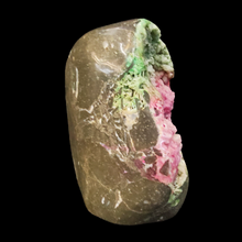 Load image into Gallery viewer, Side View Druzy Quartz Sculpture Dyed Pink And Green
