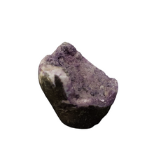 Load image into Gallery viewer, Purple Druzy Quartz Sculpture With Gray Natural Rock Portion
