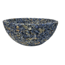 Load image into Gallery viewer, Sodalite Stone Bowl Blue Decor Approximately 7 inches Diameter
