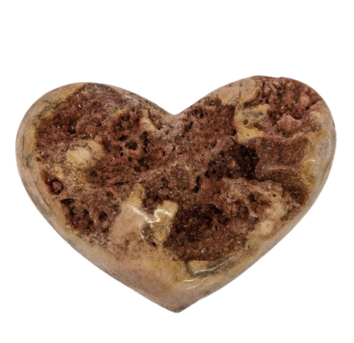 Pink Carved Druzy Heart
