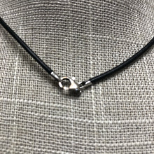 Load image into Gallery viewer, Sterling Silver Clasp On Black Leather Cord Necklace
