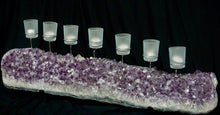 Load image into Gallery viewer, 7 Candle Candelabra Amethyst Geode
