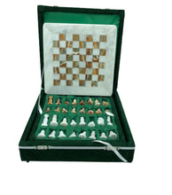 Load image into Gallery viewer, 8 Inch Apple And White Carved Onyx Chess Set
