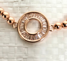 Load image into Gallery viewer, On Sale Bracelet Stretch Stacking Rose Gold Tone Circle Design
