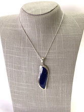 Load image into Gallery viewer, Sterling Silver Lapis Pendant On Sterling Box Chain
